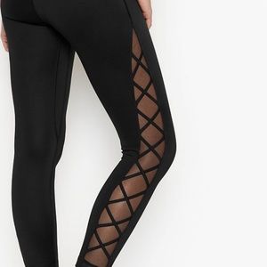 VICTORIA'S SECRET High Rise Legging. Black. Size M. Crisscross ankle detailing.